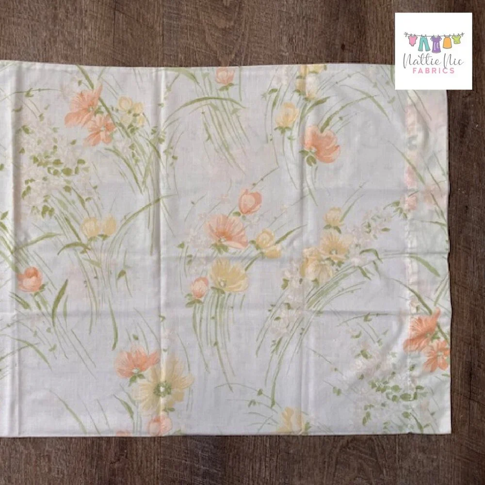 2 Vintage Standard Size pillowcases,‎ yellow and orange floral, Stateprint